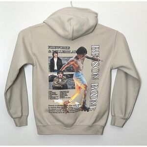 Benson Boone Fireworks & Rollerblades Tour Hoodie Men's Small Sand Beige